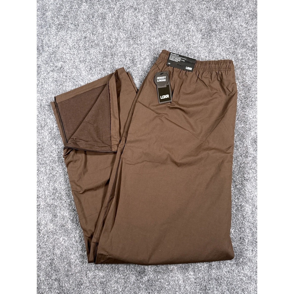 LCKR Men's Large Brown Jersey Lined Athletic Jogger Zip Hem Track Pants NWT